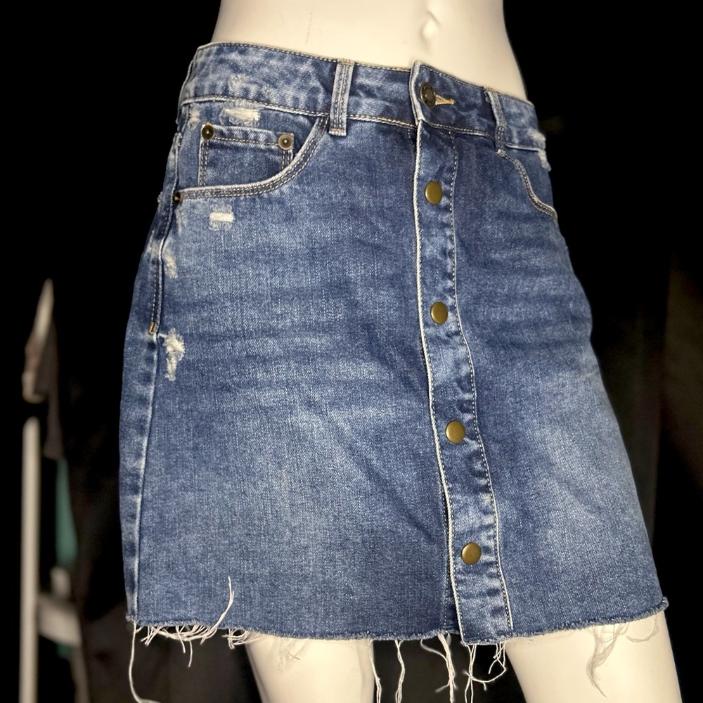 Puella Denim Button-Front Skirt